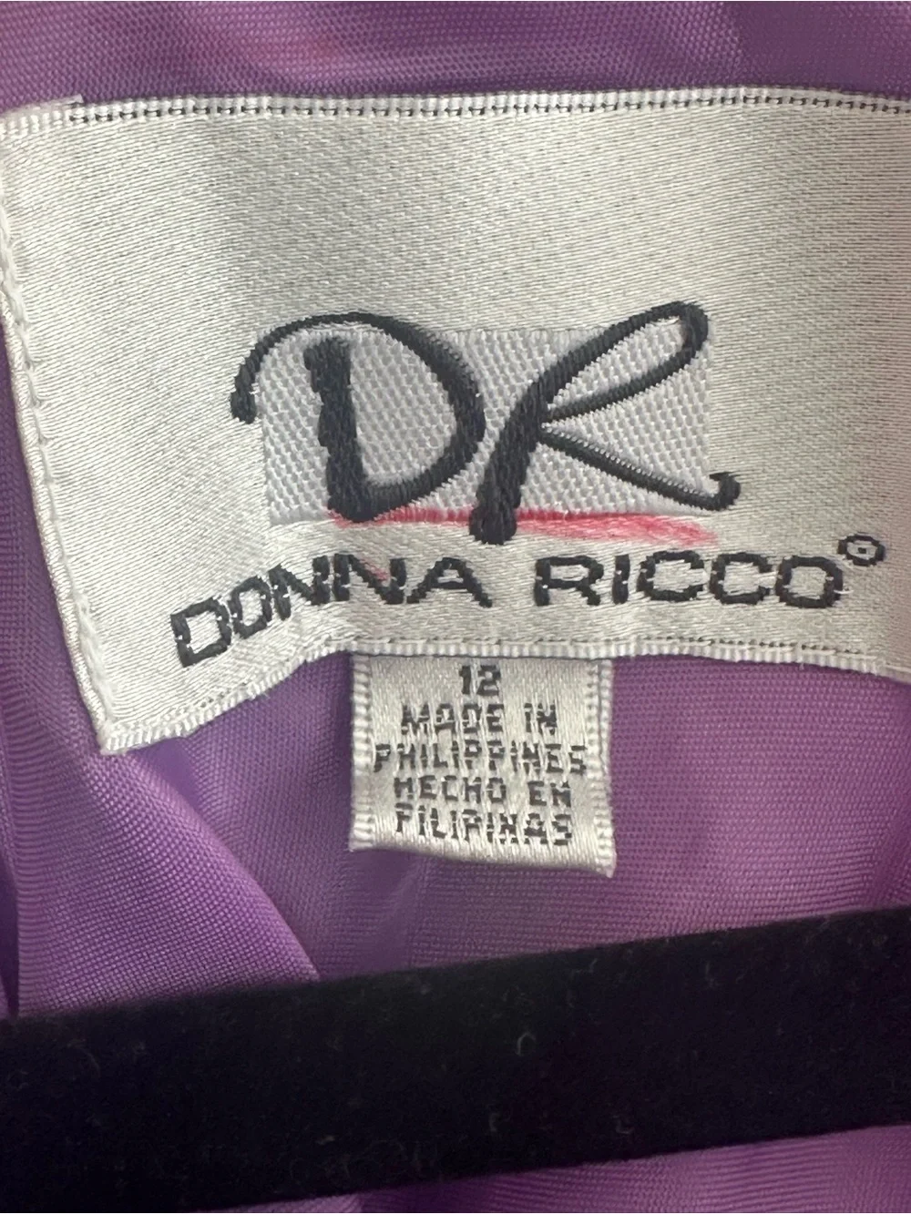 Donna Ricco Purple Rose Print Two-Piece Skirt Set Sz. 12 NWOT